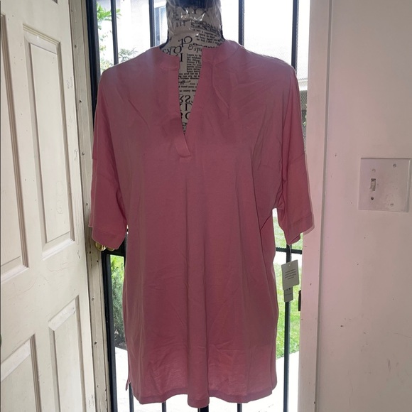 Natori Blush Pink Split Neck Tunic - Picture 6 of 6
